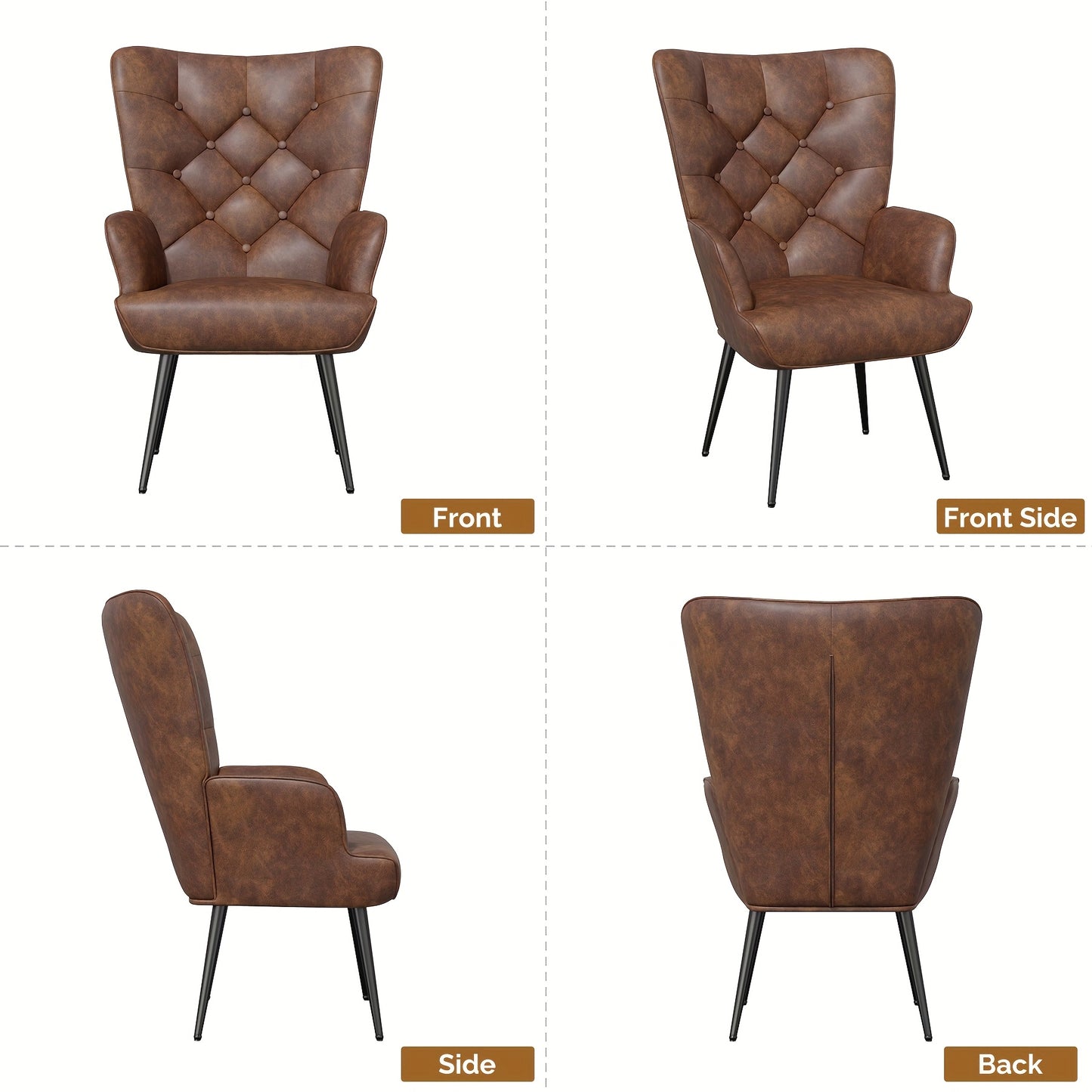 Fauteuil – Modern Stoel – Relaxfauteuil – Gestoffeerde Stoel – Lounge Chair – Bruin – Ergonomisch Design – Zachte Velvet Bekleding