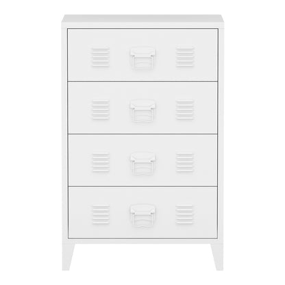 Stalen Kast – Metalen Ladekast – Archiefkast – Kantoorkast – Opbergkast – Industrieel Design – 80x40x92 cm – Ventilatieladen