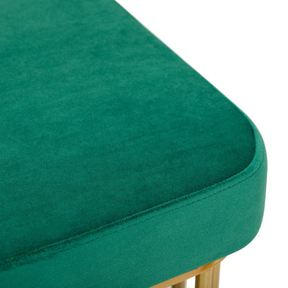Schoenenbank – Halbank – Opbergbank – Bankje Met Kussen – Zitbank – Smal Design – Verstelbare Hoogte & Stijlvolle Groene Fluwelen Bekleding