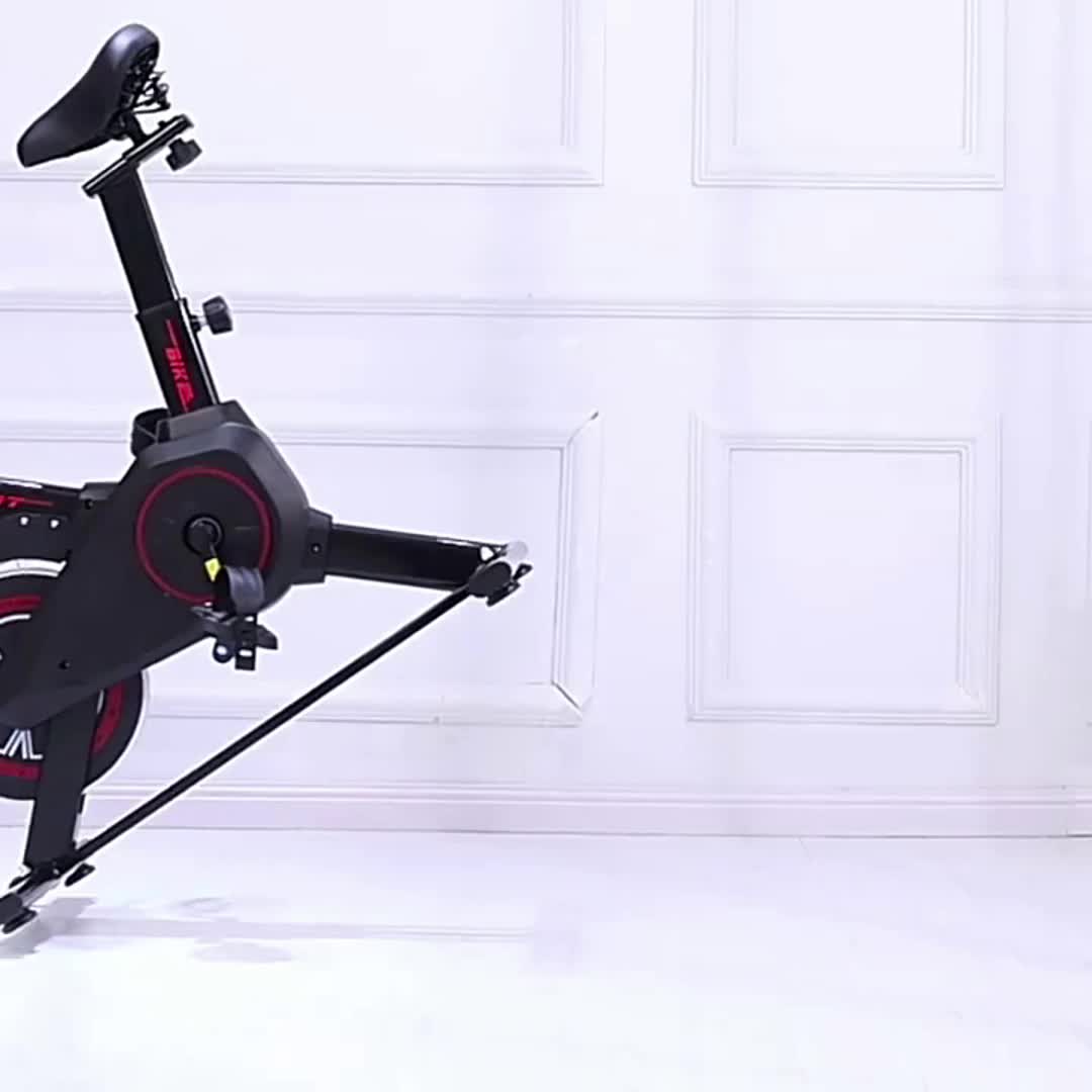Indoor Fiets – Hometrainer – Fietstrainer – Fitnessfiets – Cardio Trainer – Verstelbare Weerstand – Stevig IJzeren Frame – Compact Design – Zwart/Rood