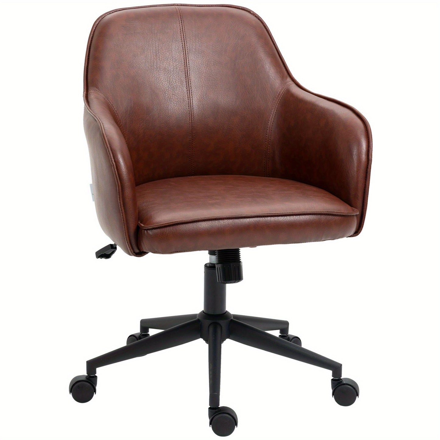 Bureaustoel – Kantoorstoel – Bureaustoelen – Bureau Stoel – Office Chair – Verstelbaar – Schommel­functie – Hardhouten Frame – Bruin Kunstleer – Max. 120 kg