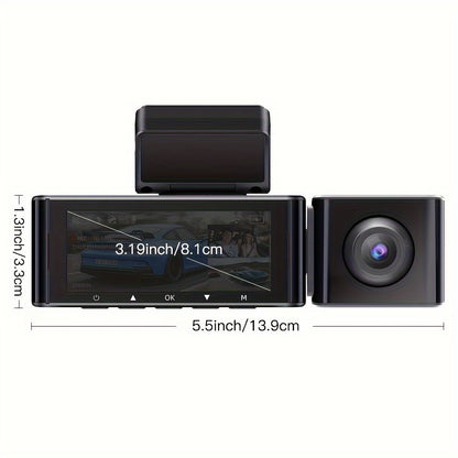 Dashcam – Autocamera – Dashboard Camera – Videorecorder – Beveiligingscamera – 3-Kanaals – 4K Front + 2K Binnen + Full HD Achter – Nachtzicht Met WDR & 5G WiFi & GPS