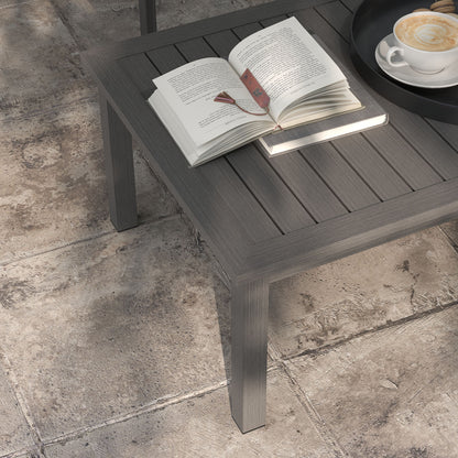 Tafel – Salontafel – Bijzettafel – Vouwtafel – Buitentafel – Aluminium – Weerbestendig – 100x60x37 cm – Bruin