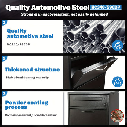 Pakketbrievenbus – Pakketbox – Brievenbus – Pakketkast – Bezorgbox – Groot 50x36,5x114 cm – Gecoat Automotive Staal & Combinatieslot Veiligheid