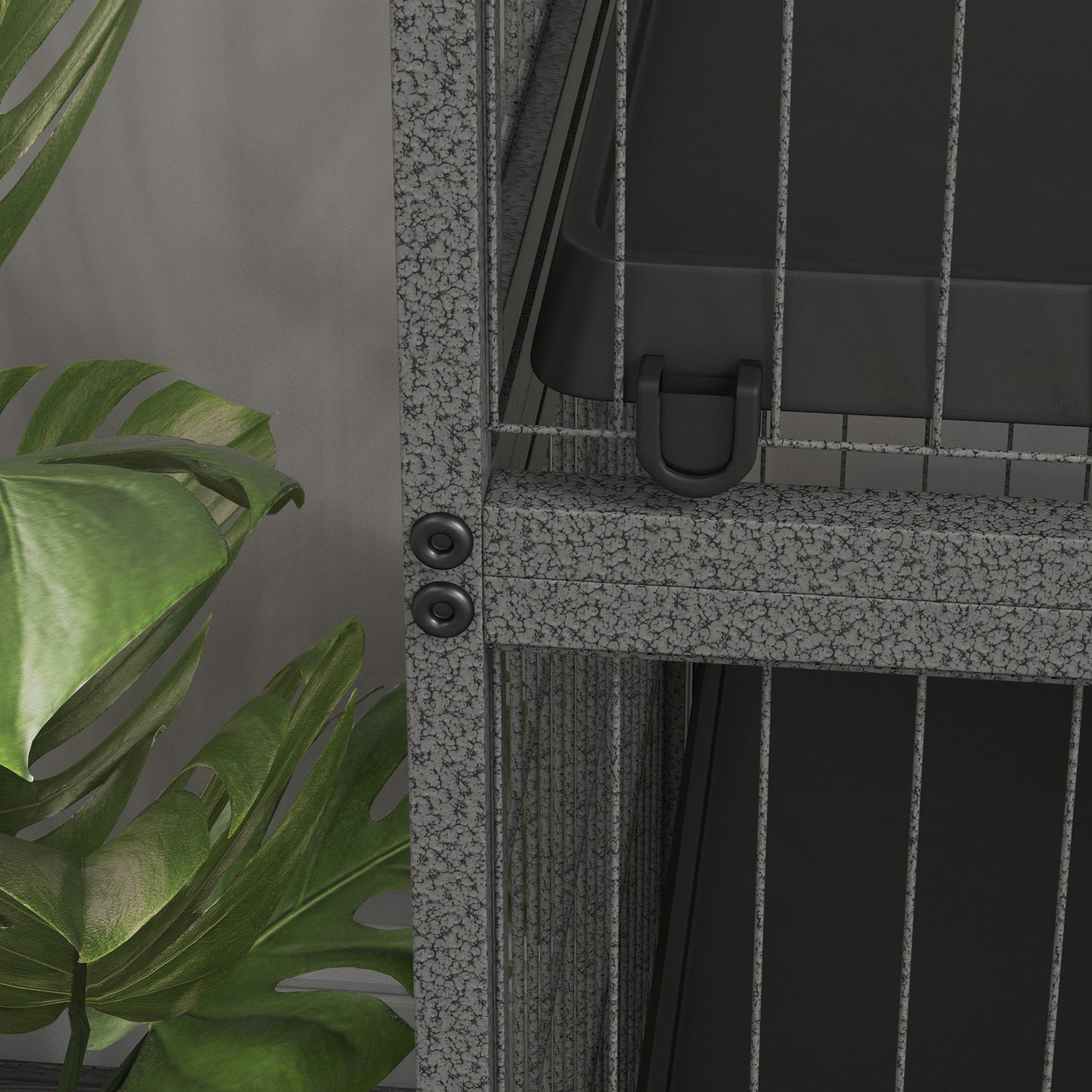 Multifunctional Rodent Cage by Pawhut with 4 Platforms, 3 Ramps, 4 Doors, Size 80L x 52W x 128H cm, Steel, Silver Gray, Black