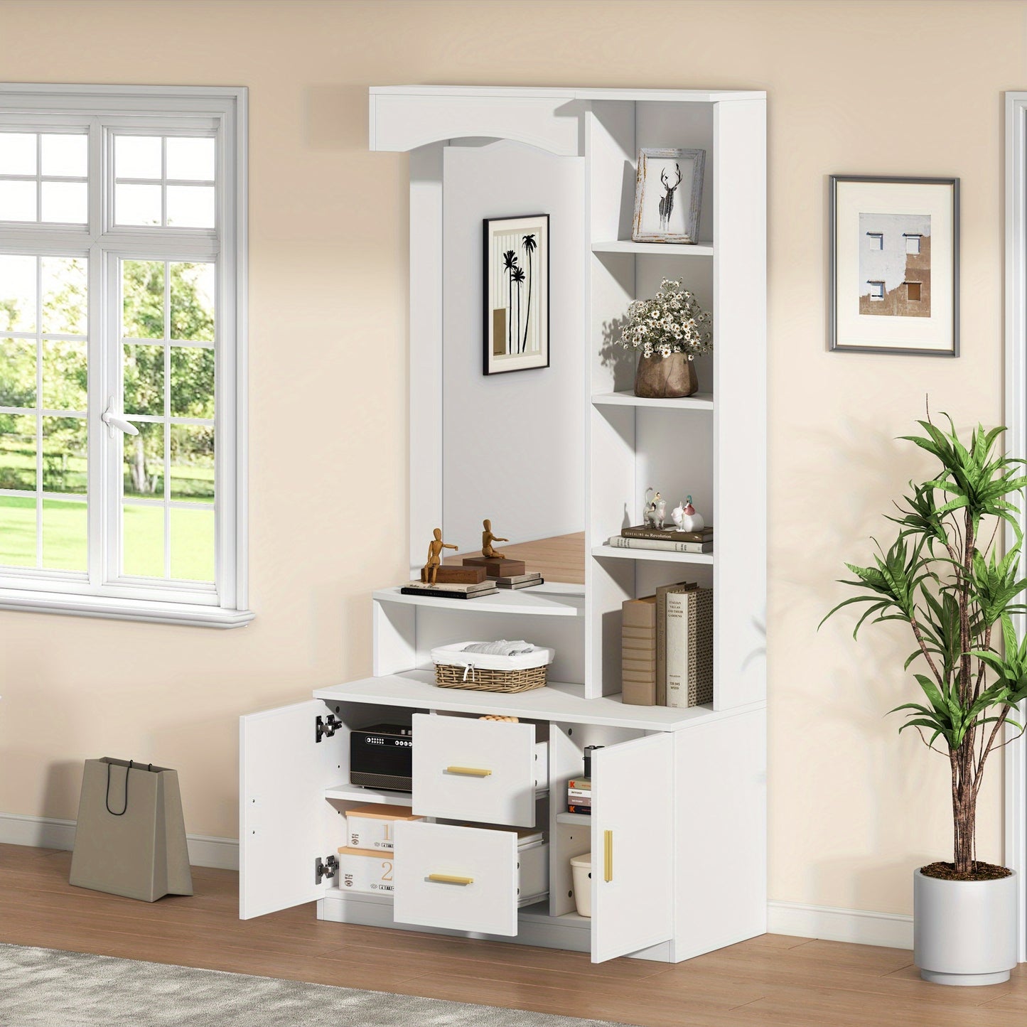 Salontafel – Koffietafel – Tafeltje – Woonkamertafel – Bijzettafel – Bamboe – Lichtgewicht – Ruime Opbergruimte – Modern Retro Design – Naturel Variant