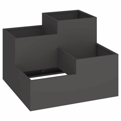 Plantenbak – Bloembak – Tuinbak – Moestuinbak – Balkonbak – Verhoogd – Robuust Zwart Staal – 80x80x60 cm