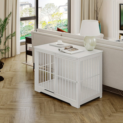 Hondenbench – Hondenkooi – Hondenhok – Bench – Hondenbox – Modern Design – 2 Schuifdeuren Met Slot – 65x110x81 cm – Geschikt Voor Grote Honden Tot 100 kg