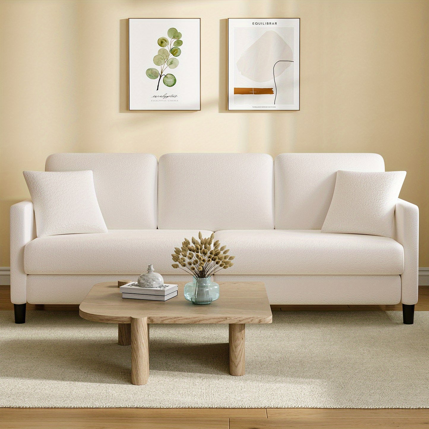 Bankstel – 3-Zitsbank – Sofa – Zitbank – Loungebank – Extra Lang – Hoogwaardig Schuim Kussens – Hardhouten Frame