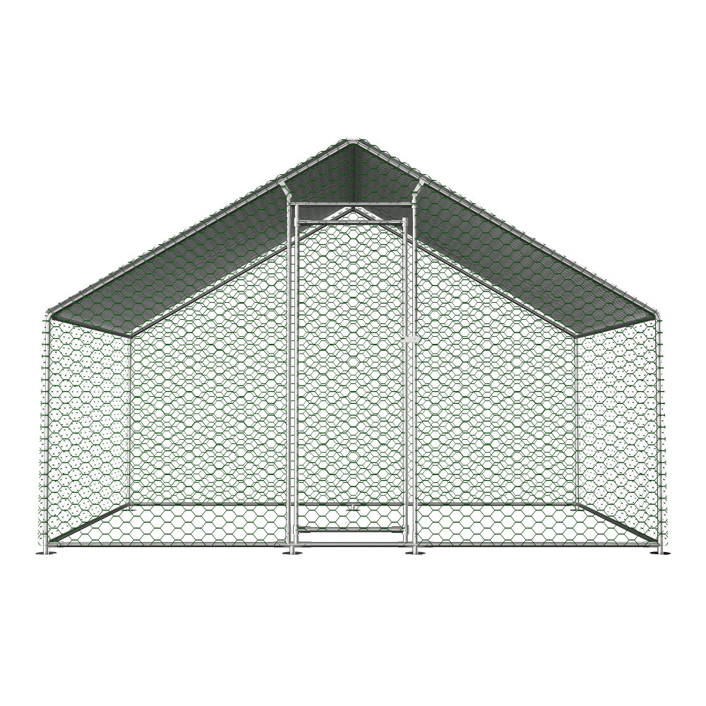 Buitenren – Kippenren – Konijnenren – Dierenren – Hekwerk Buiten – Robuust Metalen Frame – Veiligheidsluiting Met PE-Doek 3x2x2m