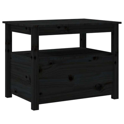 Coffee table 71x49x55cm solid pinewood black Removable, suitable for indoor use and suitable for all seasons, Living Room Furniture, Seasonal Furniture, Stylish Decor, Contemporary Furniture, Quality Craftsmanship, Pinewood W