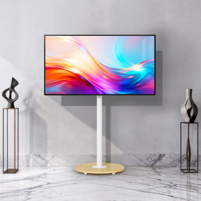 Verstelbare TV-standaard – Mobiele TV-wagen – TV-meubel op wielen – TV-voet – TV-houder – Geschikt voor 40-75 inch – Max. 50 kg draaggewicht – Met extra plank – Maximale VESA 600x400 mm
