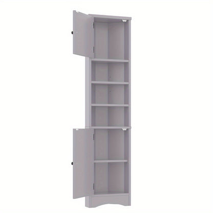 Halmeubel – Halkast – Garderobekast – Schoenenkast – Opbergkast – Driehoekig Ontwerp – Verstelbare Planken – Wit – 36,5x24,5x170 cm – Duurzaam Materiaal Zonder Hout – Eenvoudig Te Monteren
