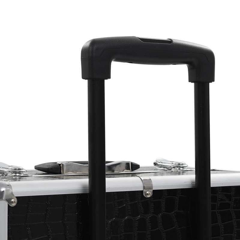 Koffer – Reiskoffer – Handbagage – Trolley – Spinner – Zwart Krokodillenprint – Hardcase Pc – Stil Rijdende Wielen – Ophanghaak