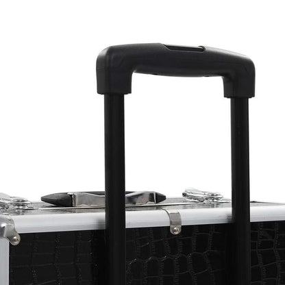 Koffer – Reiskoffer – Handbagage – Trolley – Spinner – Zwart Krokodillenprint – Hardcase Pc – Stil Rijdende Wielen – Ophanghaak