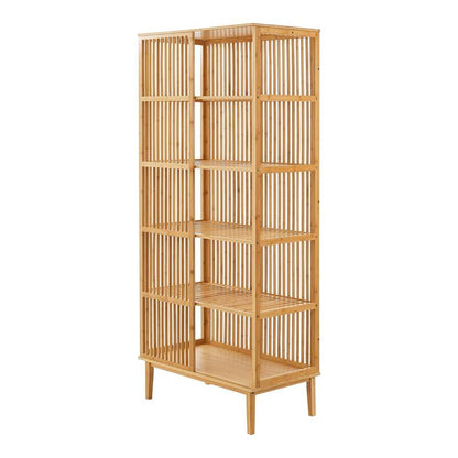 Bamboekast – Opbergkast – Staande Rek – Multifunctionele Kast – Badkamerkast – 5 Ruime Vakken – 185 x 80 x 45 cm – Duurzaam Bamboe