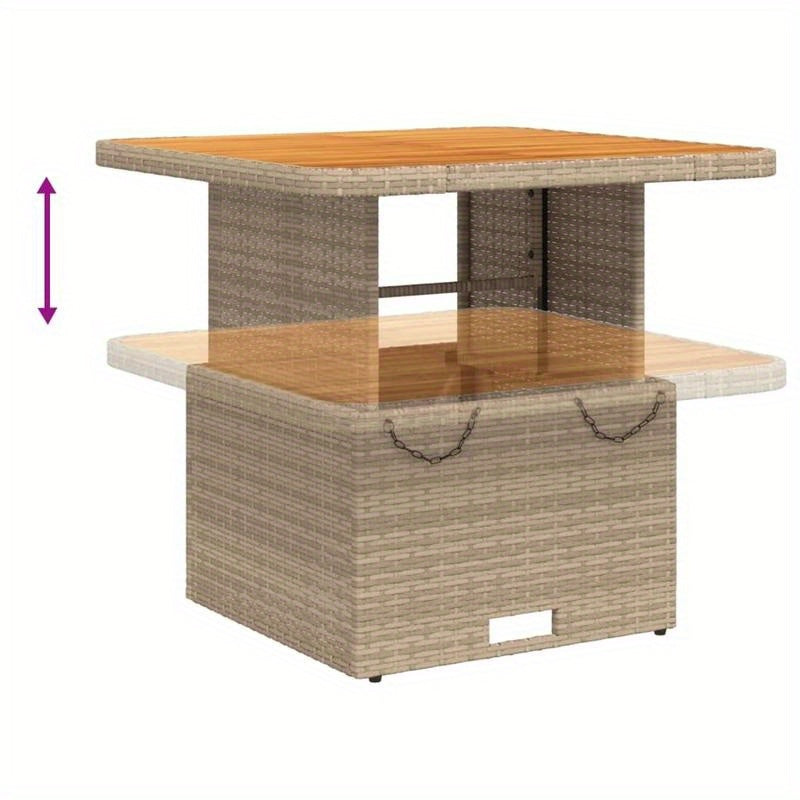 Table De Jardin Beige 80X80X71 Cm Easy to Assemble Modern Simple Easy to Carry DIY Outdoor Table in Backyard