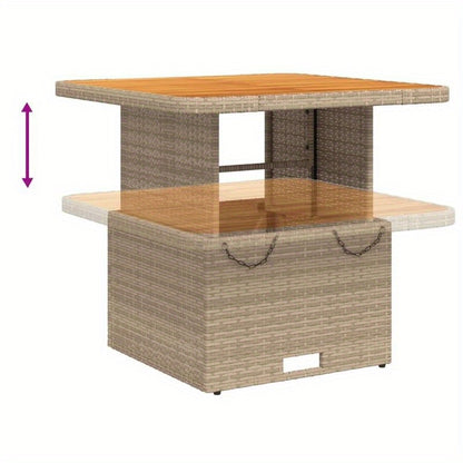 Table De Jardin Beige 80X80X71 Cm Easy to Assemble Modern Simple Easy to Carry DIY Outdoor Table in Backyard