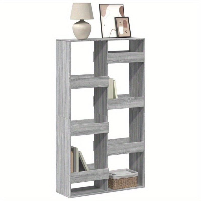 Bookshelf 100X33X175 Cm Made of Treated Wood in Gray Sonoma Oak Color. Vertical Shelves, Sturdy And Durable, Attractive, Ample Storage Space, Smooth Surface, Moisture-Resistant, Warp-Resistant, And Split-Resistant, Suitable f