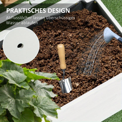 Plantenbak – Bloemenbak – Tuinbak – Plantenbak Met Klimrek – Verhoogde Bak – Duurzaam Hout – Met Wielen En Remmen – 76x30x155 cm