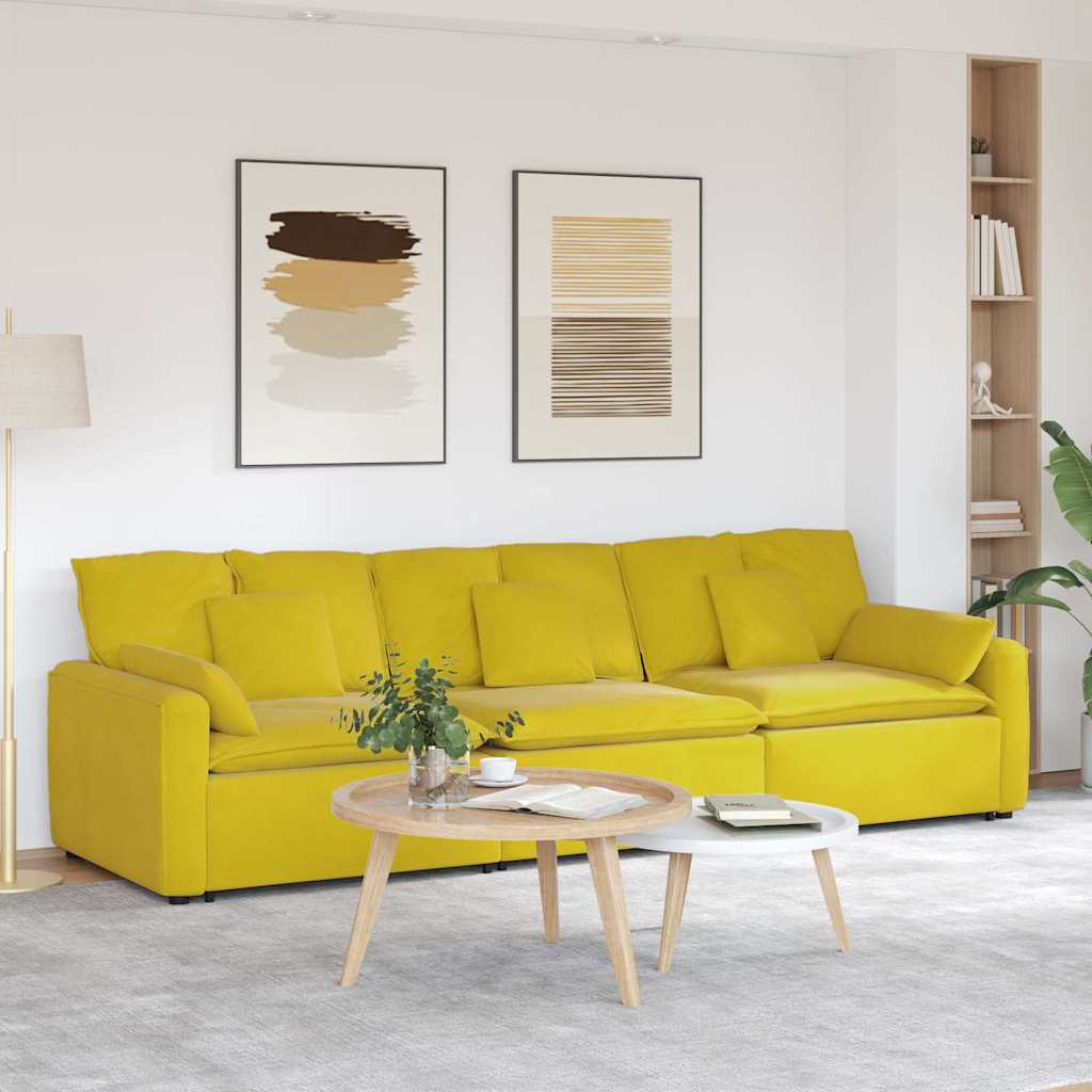 Hoekbank – Modulaire Bank – Loungebank – Zitbank – 3-zitsbank – Lichtgrijs – Polyester Bekleding – Stevig Metalen Frame
