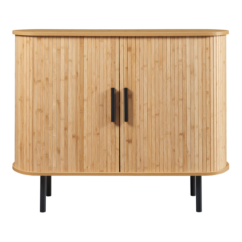 Dresser 'Tvedestrand' with 2 Sliding Doors 100 X 40 X 80 Cm Wood Colors / Black