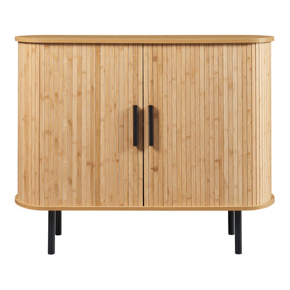 Dresser 'Tvedestrand' with 2 Sliding Doors 100 X 40 X 80 Cm Wood Colors / Black