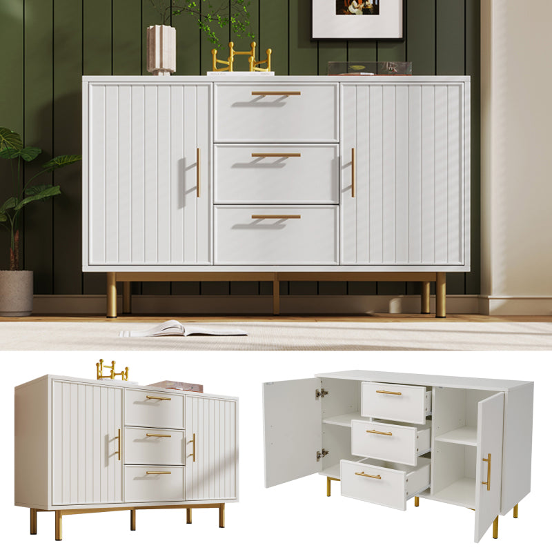 Kledingkast – Garderobekast – Opbergkast – Dichte Kast – Slaapkamerkast – Wit – 2 Deuren & 3 Lades – Metaal & Spaanplaat – Compact 75x120x40 cm