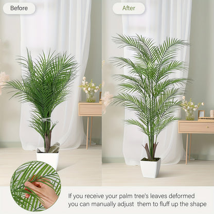 Kunstmatige Areca Palm – Nep Palmboom – Faux Areca Plant – Kunstplant Met Pot – Vloerplant 155 cm – Levensecht Design – Onderhoudsvriendelijk