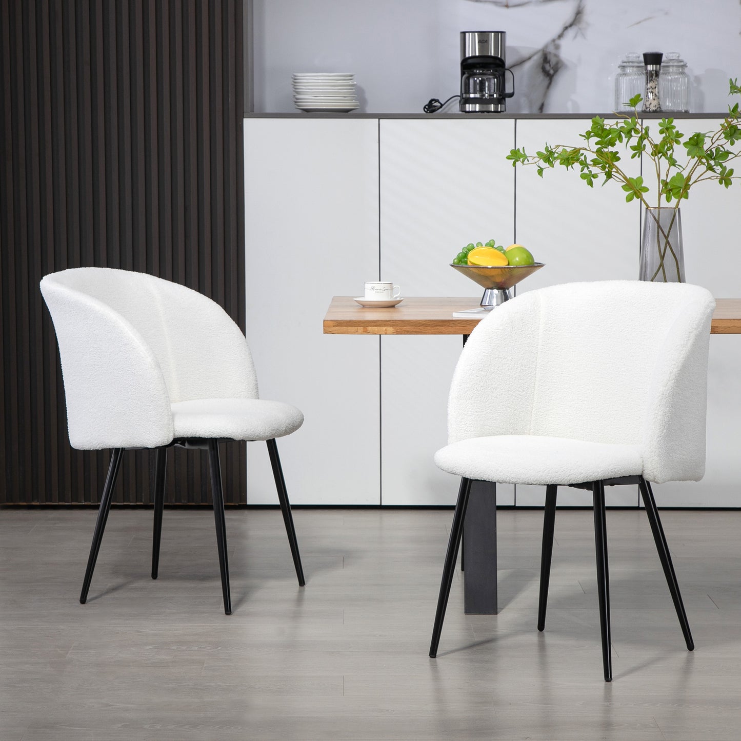 Eetkamerstoel – Keukenstoel – Stoel – Zitstoel – Woonkamerstoel – Set van 2 – Stof en Stalen Poten – 55x62x80 cm – Ergonomisch Comfortabel
