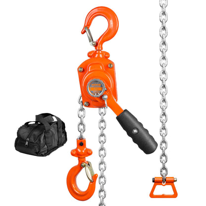 Kettingtakel – Handtakel – Levertakel – Hijstakel – Hijsblok – 1/2 Ton Capaciteit – G80 Gegalvaniseerd Staal – Dubbele Palrem – 360° Draaibare Haak