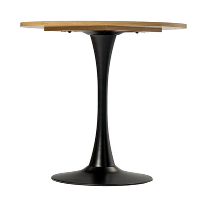 Ronde Eettafel – Rond Tafelblad – Bistrotafel – Cafétafel – Bar Tafel – Industrieel Design – MDF Tafelblad – Zwarte Stalen Voet – 80 cm Diameter – 75 cm Hoogte
