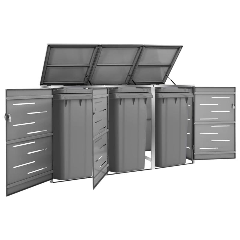 Afvalcontainer – Vuilnisbak – Kliko – Buitenprullenbak – Afvalemmer – Roestvrij Staal & Verzinkt Staal – 3 Ton Capaciteit 207x77,5x115 cm