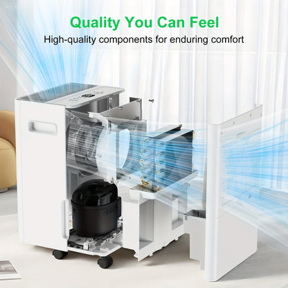 Ontvochtiger – Luchtontvochtiger – Dehumidifier – Vochtvreter – Wasdrogerfunctie – 8L Per Dag – Digitaal Vochtigheidsdisplay – Timer & Slaapmodus – Wit