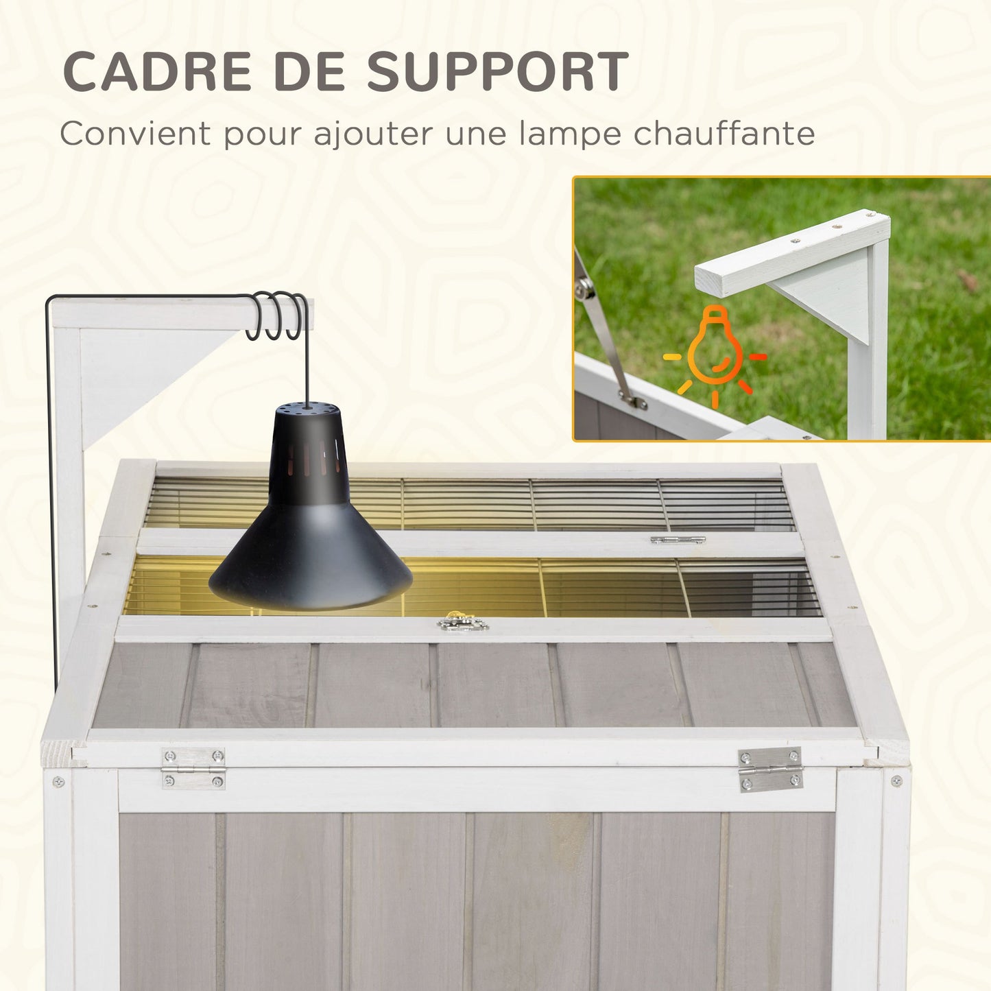 Schildpaddenshuis – Dierenverblijf – Terrarium – Buitenkooi – Houten Kweekbak – Dubbele Leefruimte – 91,5x61x33 cm – Voorkomt Roofdieren