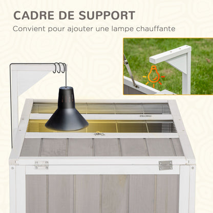 Schildpaddenshuis – Dierenverblijf – Terrarium – Buitenkooi – Houten Kweekbak – Dubbele Leefruimte – 91,5x61x33 cm – Voorkomt Roofdieren