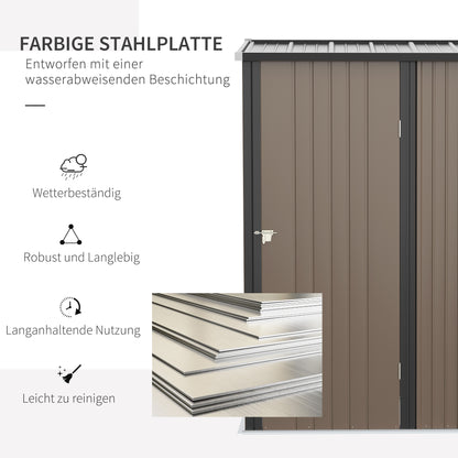 Tuinhuisje – Tuinschuur – Berging – Gereedschapsschuur – Buitenberging – Gegalvaniseerd Staal – 161,5x94,5x196 cm – Afsluitbaar Met Schuin Dak