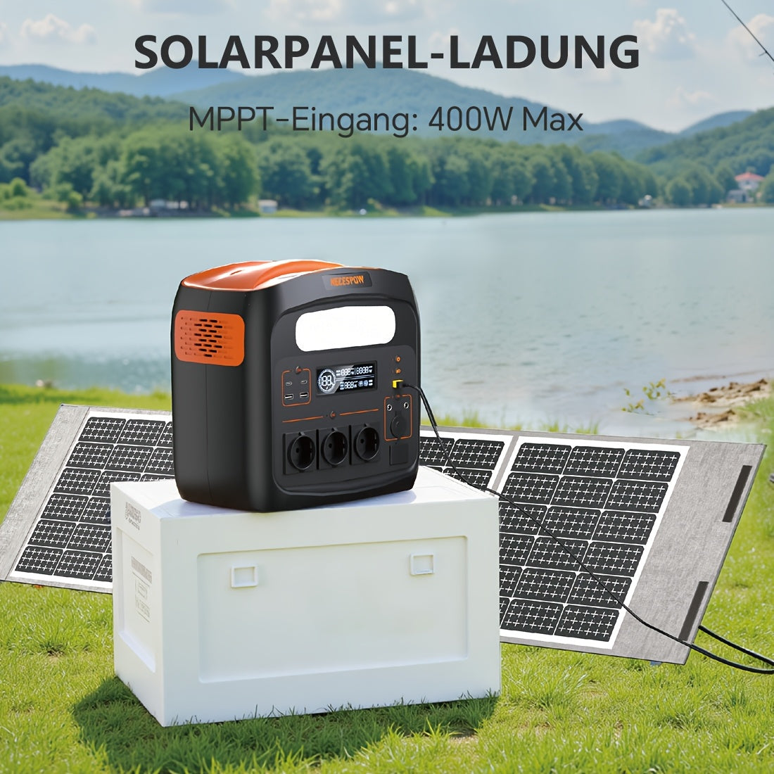 NECESPOW Portable Power Station N1200, 1102.5Wh LiFePO4 Battery, AC Outlets X 3 1500W (3000W Peak), 100% Charged In 1.3H, Solar Generator Pure Sine Wave 50Hz For Outdoor Home Use (N1200)