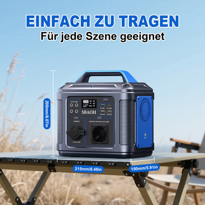 Powerbank – Draagbare Accu – Noodstroomvoorziening – Mobiele Oplader – Power Station Blauw – 296Wh Capaciteit – Multi-USB Snel Opladen - QUORE