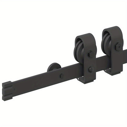 Schuifdeursysteem – Schuifdeurbeslag – Rail Systeem – Barn Deurbeslag – Schuifdeur Kit – Zwart Gepoedercoat Staal – 200 cm Rail – Draagvermogen 100 kg