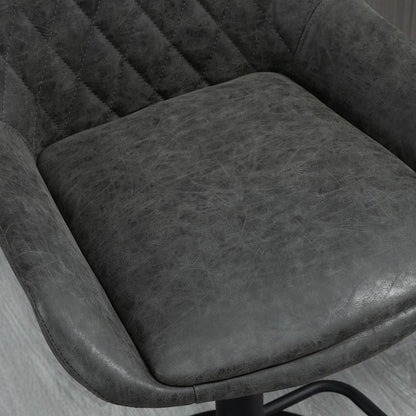 Barstoel Verstelbaar – Barkruk – Barstoelen – Keukenstoel – Hoge Stoel – Met Voetsteun – Donkergrijs Zwart – Hoogwaardig Hardhout Metaal – Comfortabel Ergonomisch