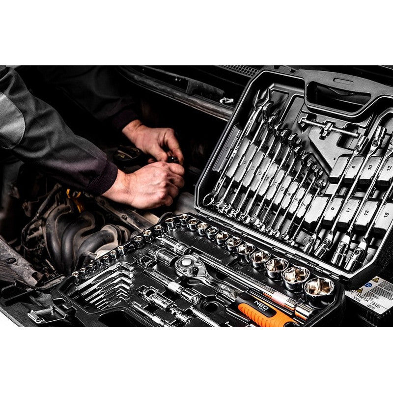 SET OF SOCKET KEYS 1/4'', 1/2'' 77 PARTS CRV - T N08-915