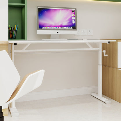 Verstelbaar Bureau – Studiebureau – Werkplek Bureau – Thuiswerk Bureau – Compact Bureau – Handmatige Hoogteverstelling – Stevig A-Frame Ontwerp – Houtkleur Variant