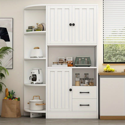 Hoekkast – Opbergkast – Hoekmeubel – Kast – Ladekast – Wit – 14 Opbergvakken – Ruimtebesparend Design – 104x35x155 cm – Stevige Duurzame Constructie