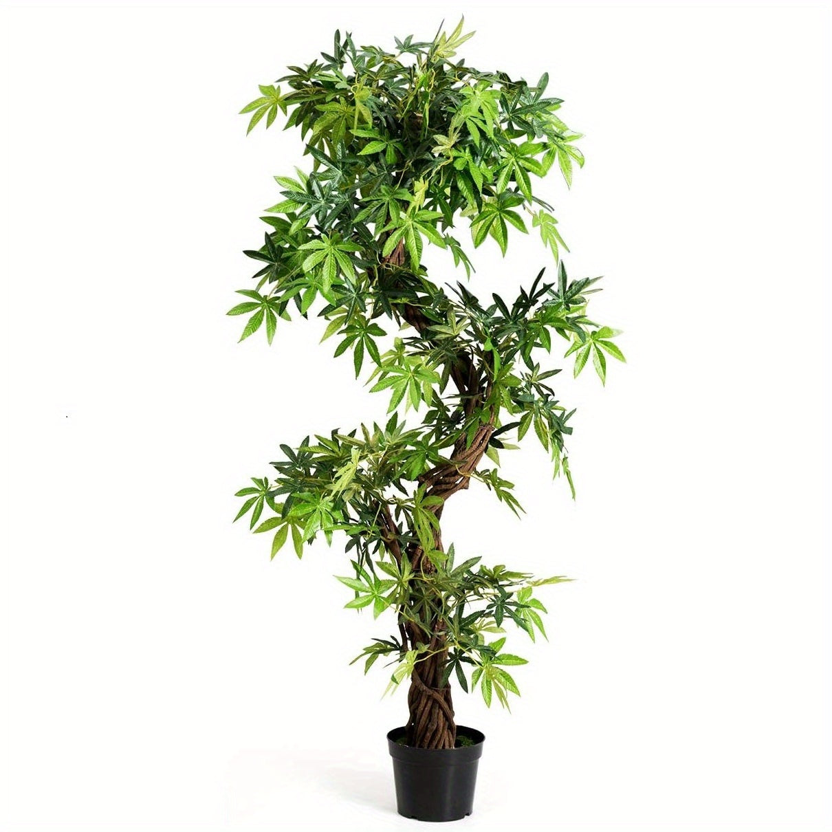 Kunstplant Bonsai – Kunstplant Boompje – Nepplant – Kunstplant Voor Binnen – Kunstplant Groen – 152 cm Hoog – PVC Bladeren Met Cement Pot