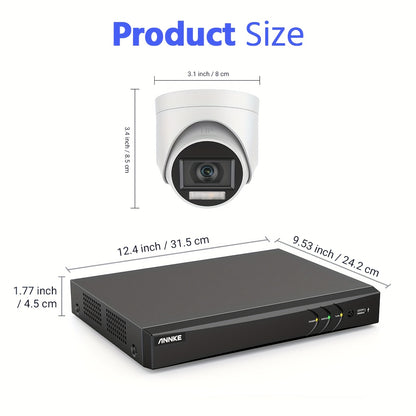 Beveiligingssysteem – 16-Kanaals Bewakingsset – CCTV Camera Set – Beveiligingscamera Systeem – 16 Camera’s – 8MP 3K Resolutie – Dual Color Nachtzicht – AI Persoons- en Voertuigdetectie