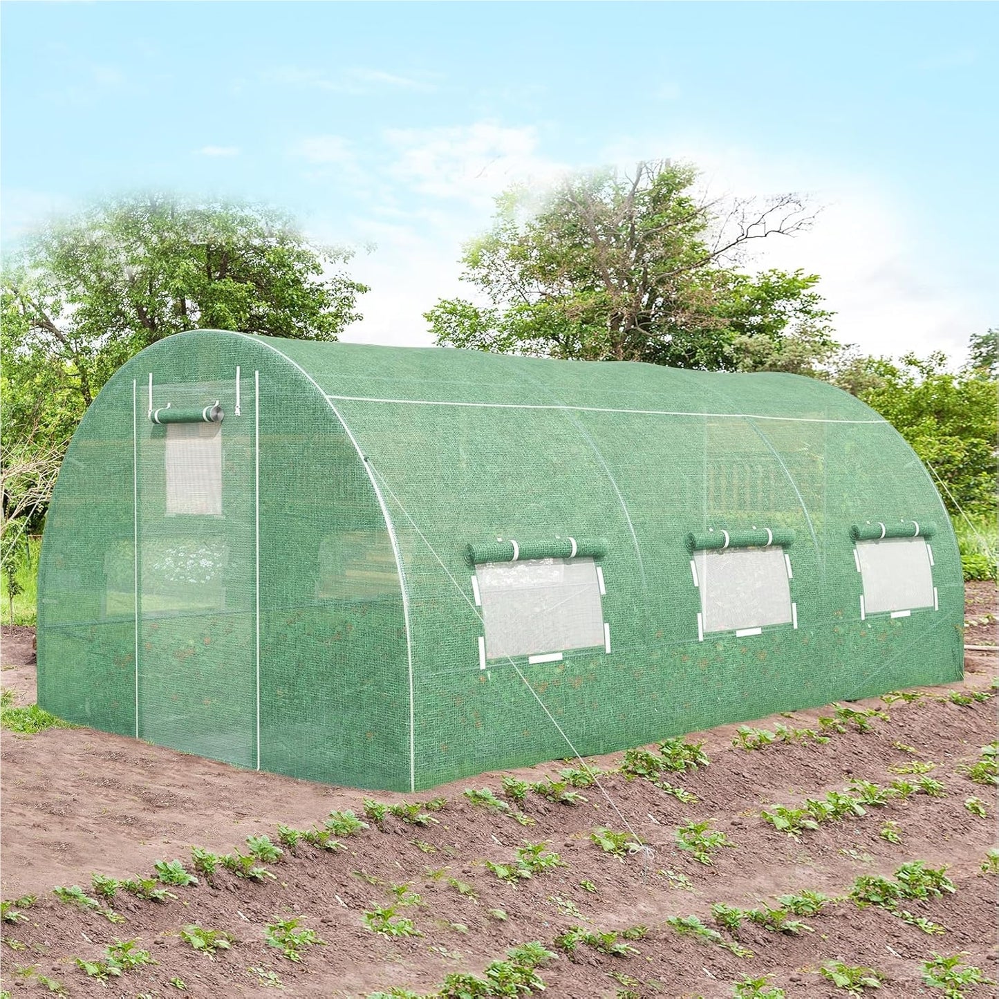 Kassen – Tuinkas – Groentetuin Kas – Serre – Plantentunnel – 4x3x2m – Metalen Frame & 6 Inklapbare Ramen