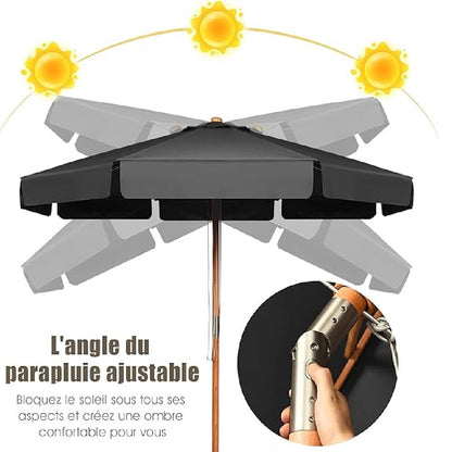Terrasparasol – Parasol – Prieelparasol – Zonnescherm – Buitenshade – 300 cm Groot – Verstelbare Hoogte en Kanteling