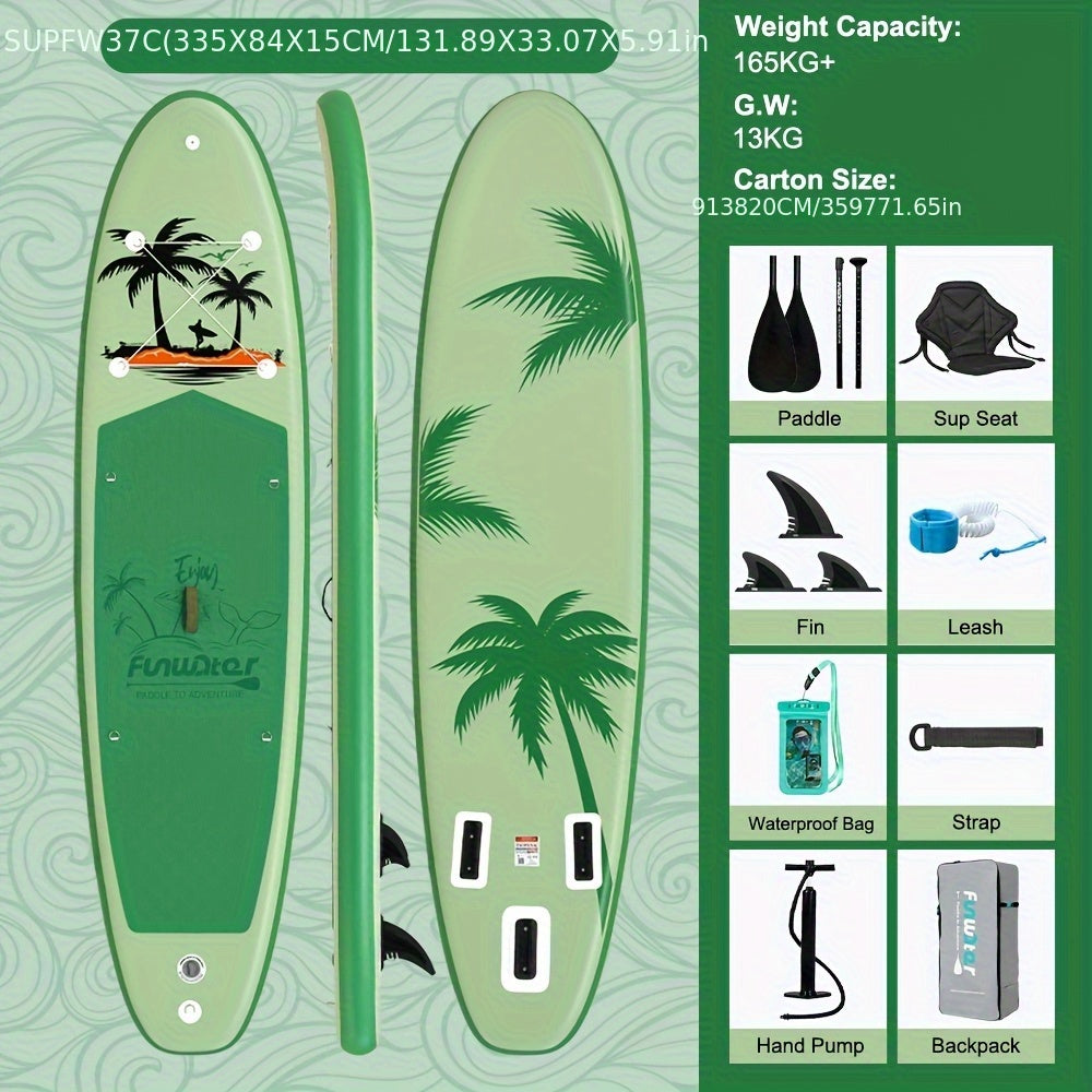 Paddleboard – SUP Board – Opblaasbaar Board – Stand Up Paddle – Watersportboard – Groen Shadow Coconut Breeze – Stevig PVC Materiaal – Compact Op te Bergen