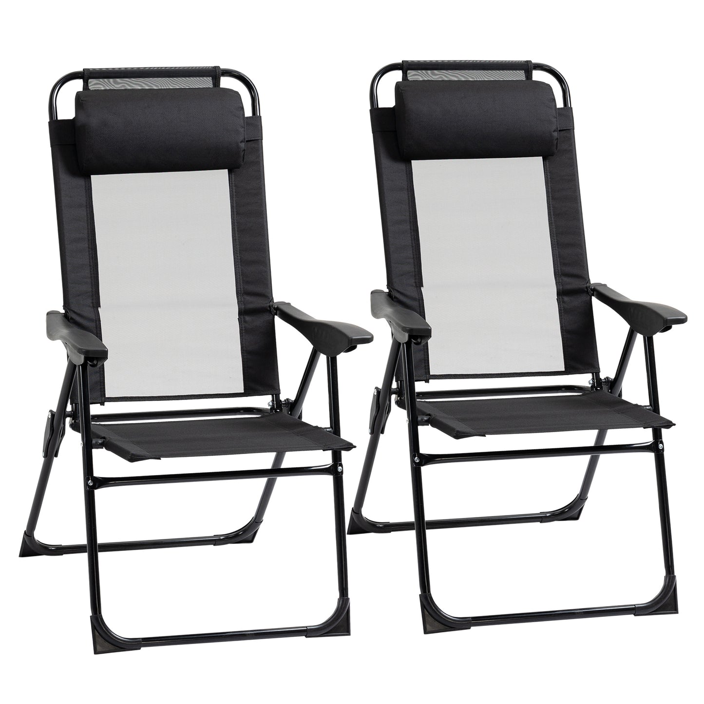 Verstelbare Tuinstoelen – Ligstoel – Relaxstoel – Campingstoel – Balkonstoel – Inklapbaar – Weerbestendig – Met Kussen